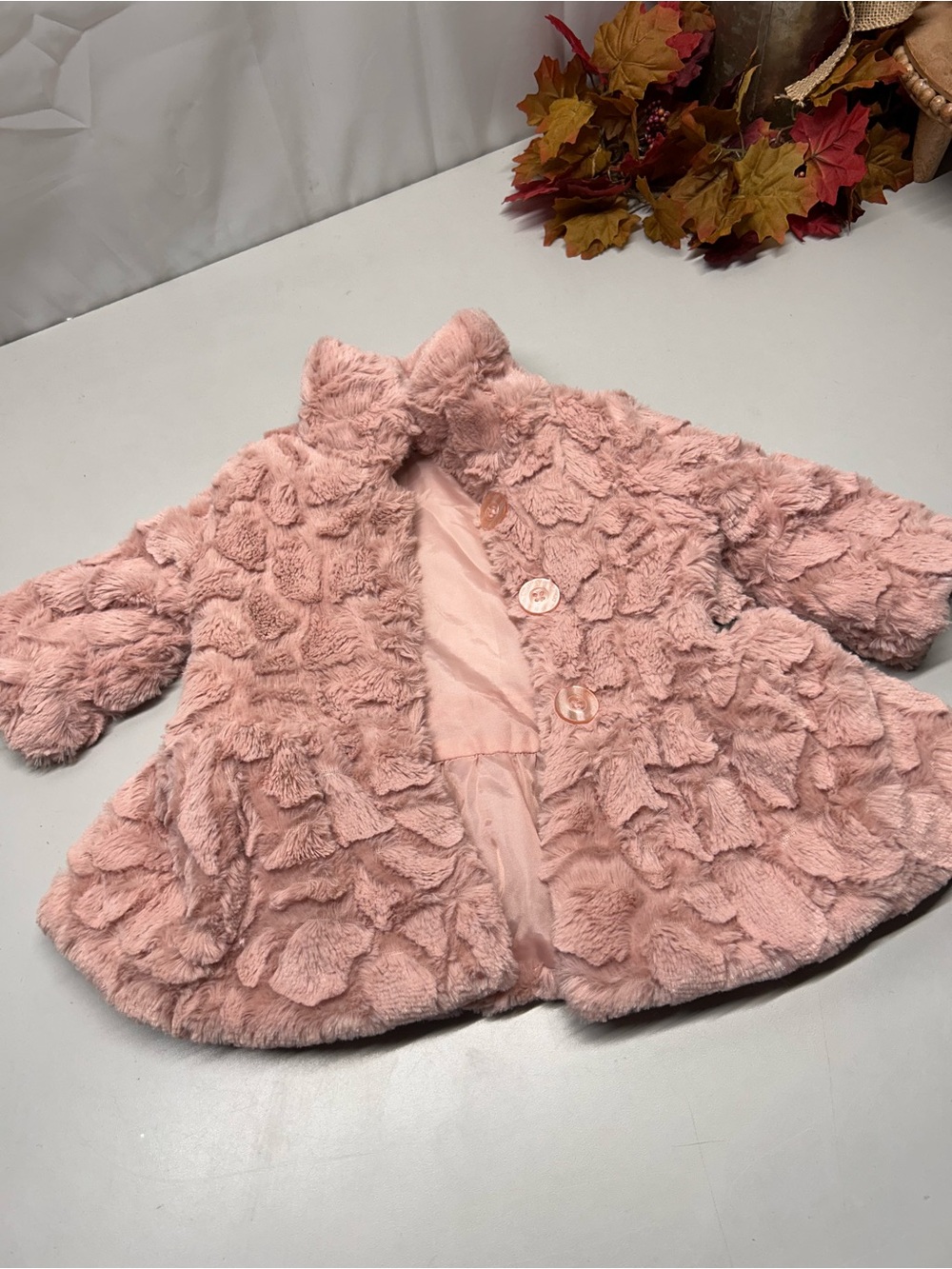 Calvin Klein 12 months Plush Coat - Blush Pink
